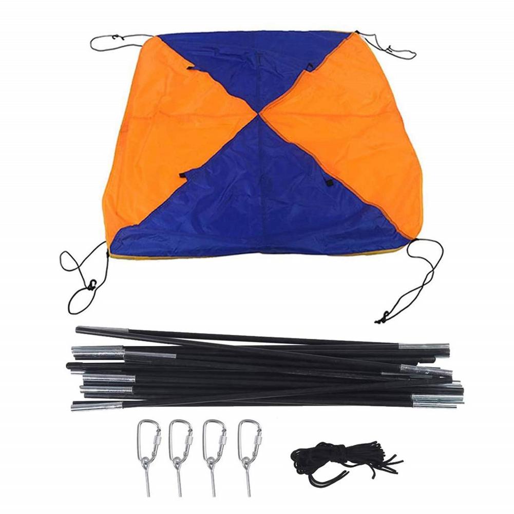 Inflatable Boat Tent Waterproof Rubber Boat Folding Awning For 4 People Anti-wind Glass Fiber Rod Polyester Cloth: Default Title
