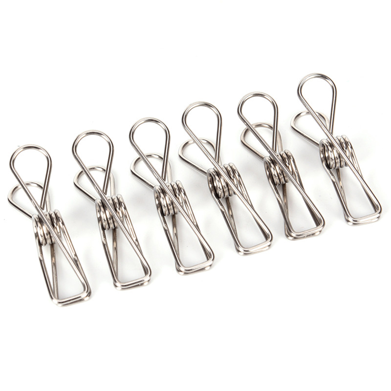 20 Pcs Metal Clothes Pegs Stainless Steel Washing Line Hanger Paper Photos Clip Alloy