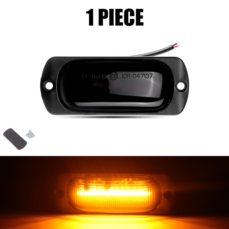 12 LEDs Truck Zijmarkeringslichten Auto Externe Verlichting Signaal Indicator Lamp Waarschuwing Staart Achterlicht voor Trailer Vrachtwagen bestelwagen 12 V 24 V: Oranje