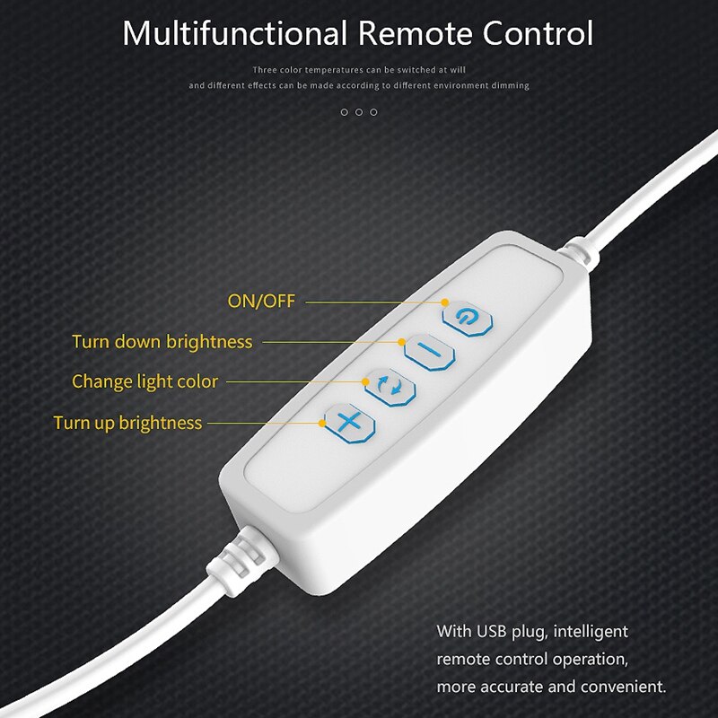 8 Inch 20CM LED Selfie Ring Light Studio Photography Photo Ring Fill Light with Tripod for Smartphone Makeup Live 3000K-6500K