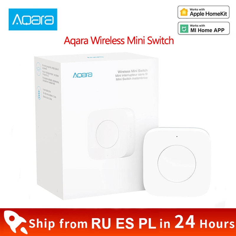 Xiaomi-miniinterruptor inalámbrico Aqara Zigbee, conexión versátil con 3 botones de Control de vía para dispositivos inteligentes de casa que funcionan con la aplicación Mi Home