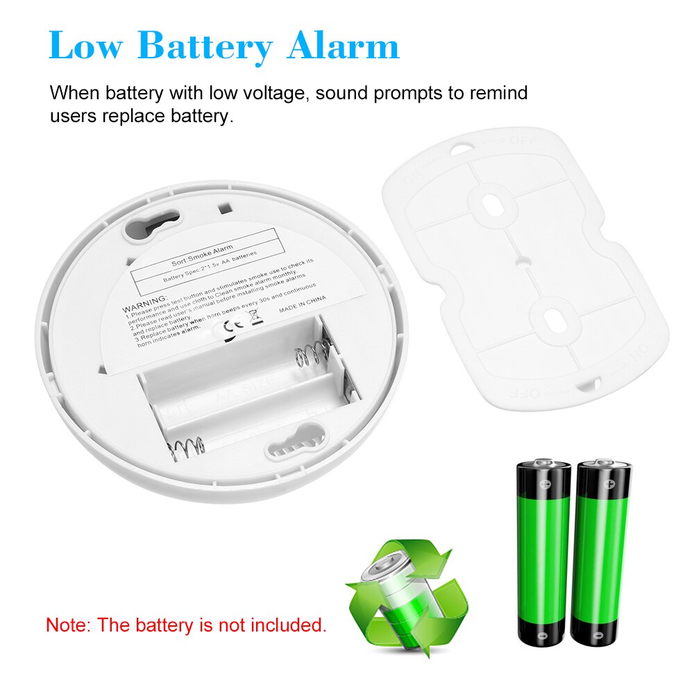 Standalone Photoelectric Smoke Alarm Wireless Alarm System Security Independent Smoke Detector Fire Protection Sensor