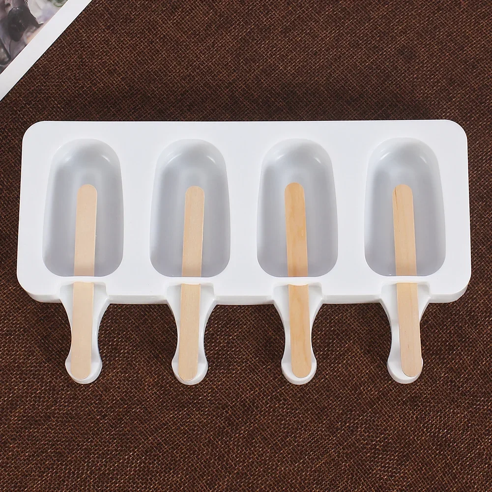 4/8 Cell Ijs Siliconen Mal Zomer Ijs Pop Maker Popsicle Mold Vruchtensap Vriezer Ijsbakje Popsicle Mold Chocolade Tool