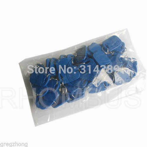 50 pcs EM 4100/4102 Keychains 125Khz RFID Proximity ID Card Token Tags Key Fobs