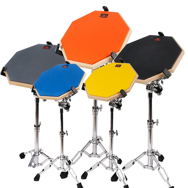 Instrumentos de percusión de práctica para estudiantes, almohadilla de tambor de 12 pulgadas, almohadilla de práctica con soporte