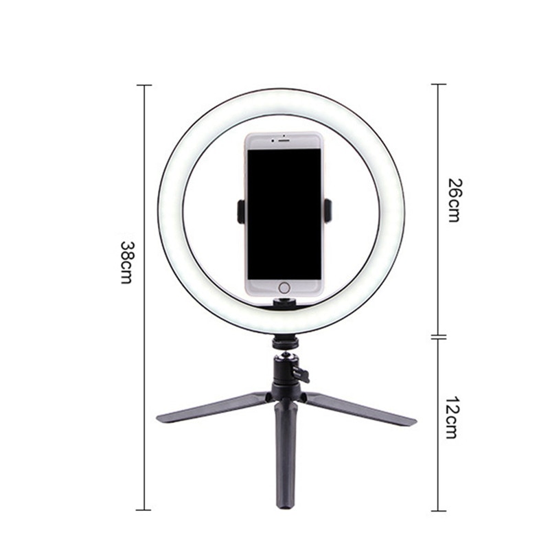 USB LED Selfie Ring Light Studio Photography Photo Ring Fill Light with Tripod for Smartphone Makeup