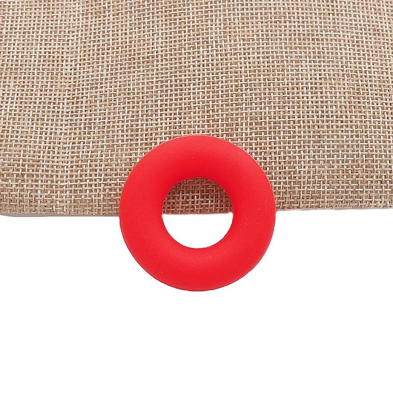 Chenkai-anneau de dentition Silicone sans BPA | Perles de donuts pour bébé, pour la fabrication bricolage, accessoires de jouets, 50 pièces: Rouge
