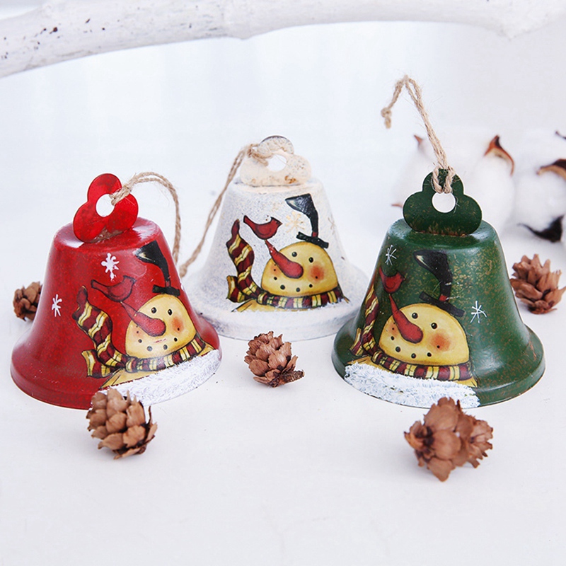 Retro Bells Christmas Decorations Made of Bells Pendant Iron Bell Doorknob Decoration Christmas Tree Ornaments