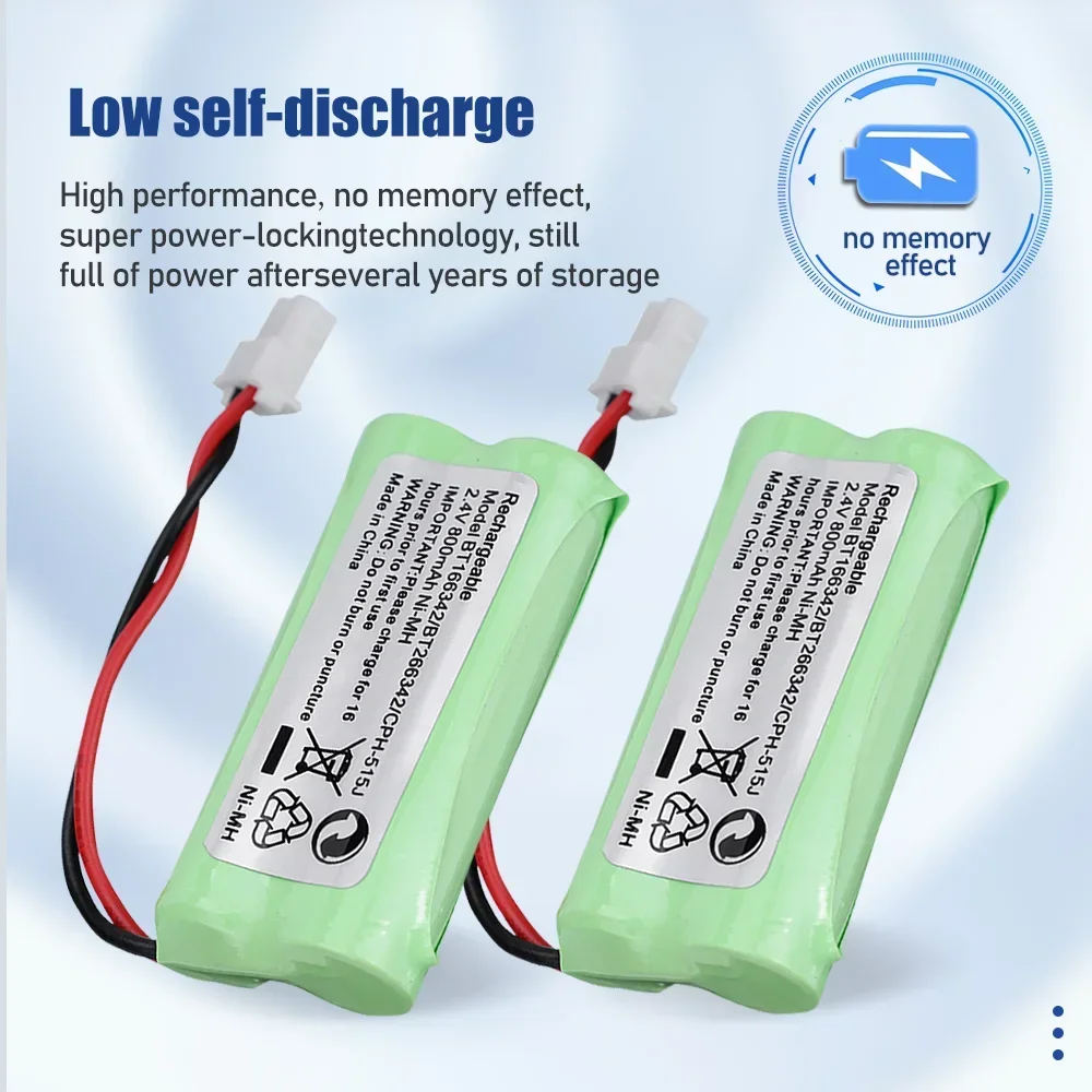 BT-166342 2.4V 800mAh AAA Ni-MH Rechargeable Battery For Cordless Phone Batteries BT166342 166342 BT-266342 BT183342 BT283342