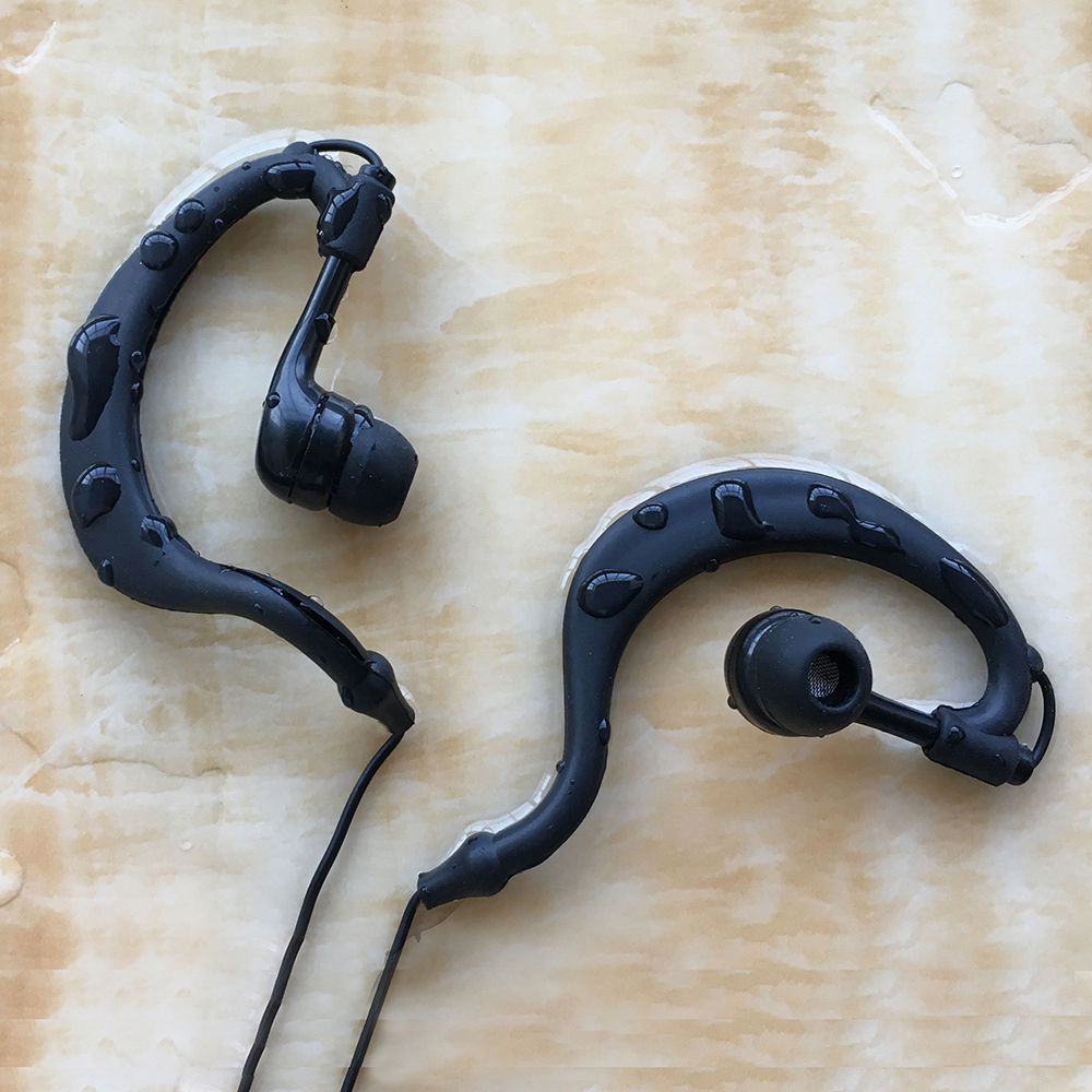 Cuffie auricolari impermeabili tipo  mp3 con gancio auricolare, lettore musicale, per nuoto e immersioni 3.5mm ipx 8