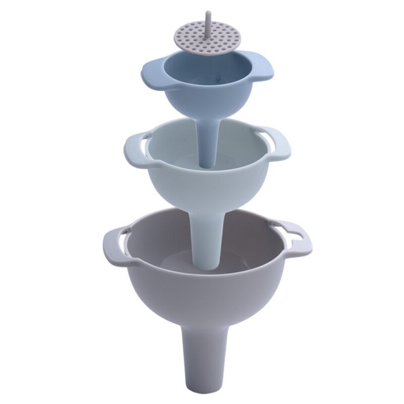 4 in 1 multi-function funnel oil filter set can home oil funnel sub-packaging plastic funnel kitchen tools·
