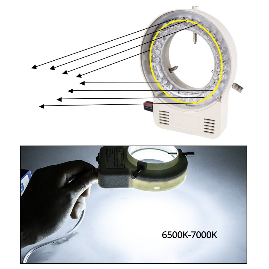 4.5W 100V-240V Adjustable Microscope LED Ring Light Lighting for Stereo Microscope Camera Magnifier Illuminator