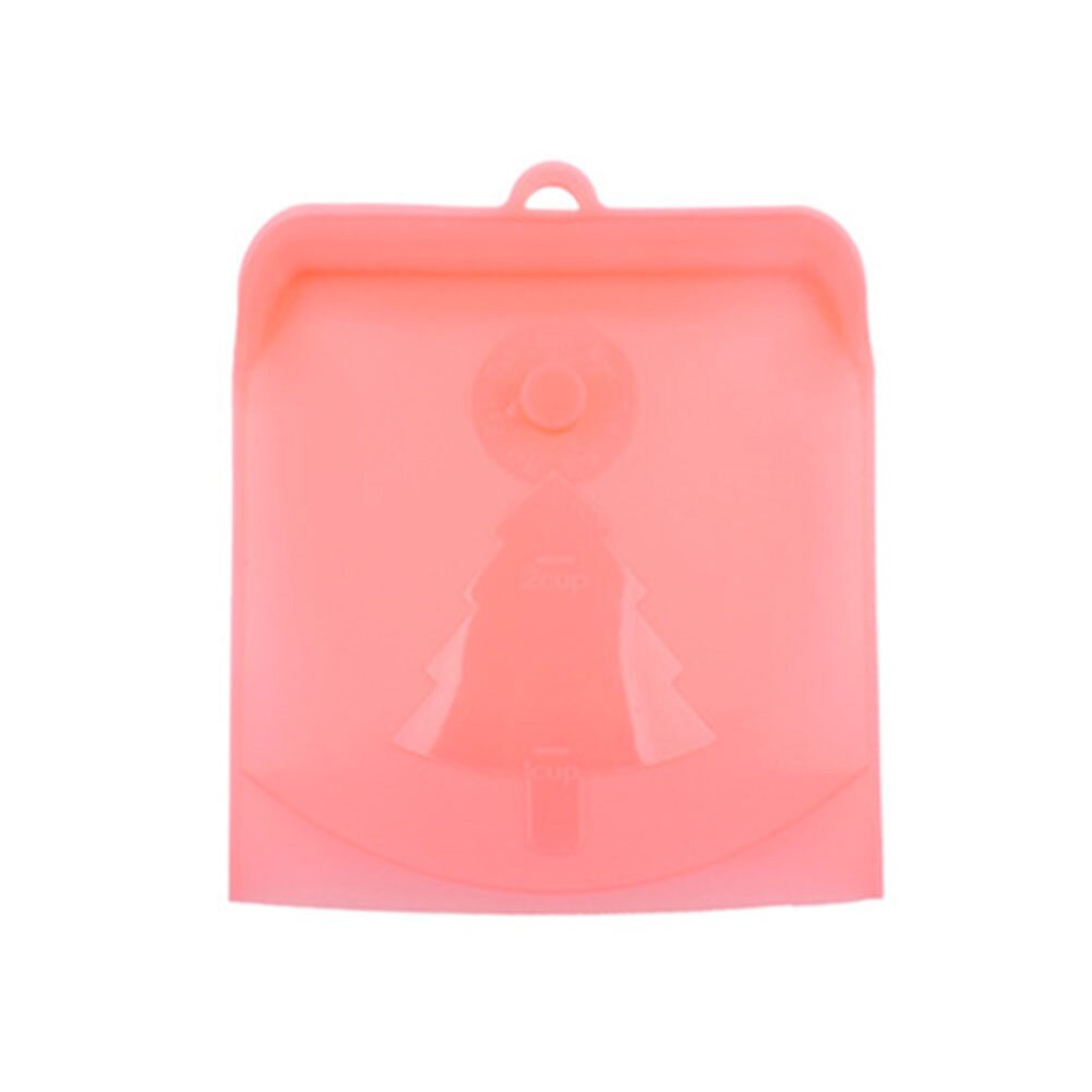 Semi-transparante, zelfsluitende siliconen keukenkoelkast-voedselopbergzakorganizer: Rood l