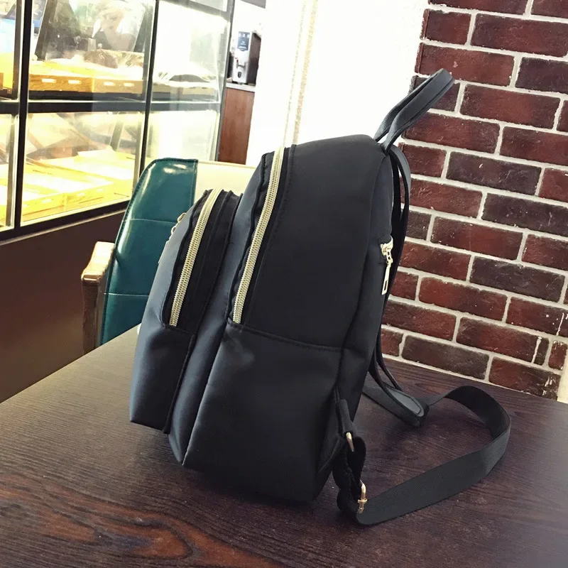 Women Backpack Travel Casual Waterproof Nylon Shoulder Bags Female Large Capacity Handbag Rucksack Black Purse Girls School Pack