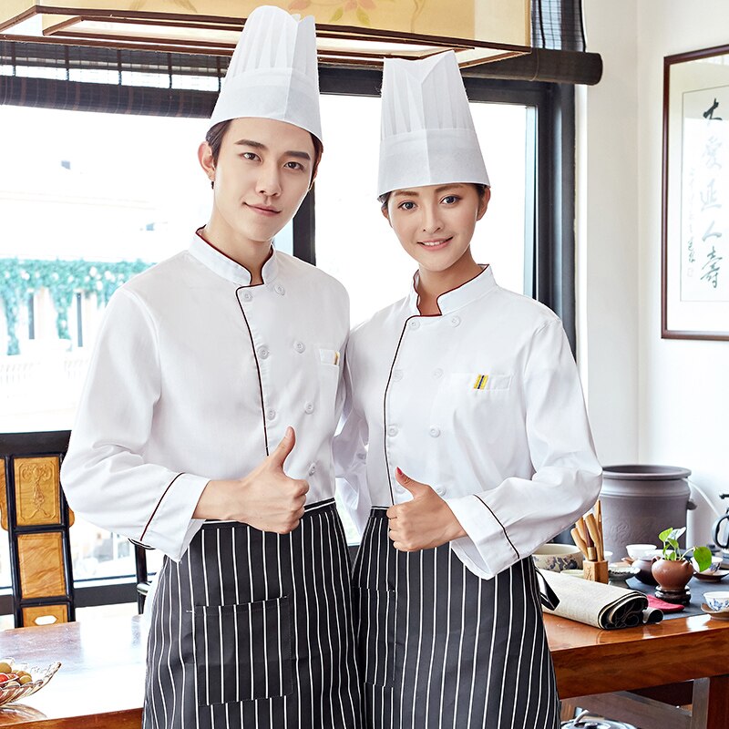 Food Service Cloth Kitchen Chef Jackets Uniform Long Sleeve Hotel Cook Workwear Clothes Restaurant Chief Clothes