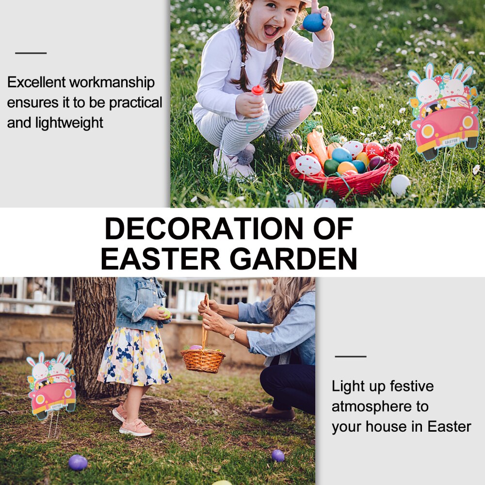 1pc Easter Party Garden Sign Outdoor Decoration Sign Easter Party Ornament