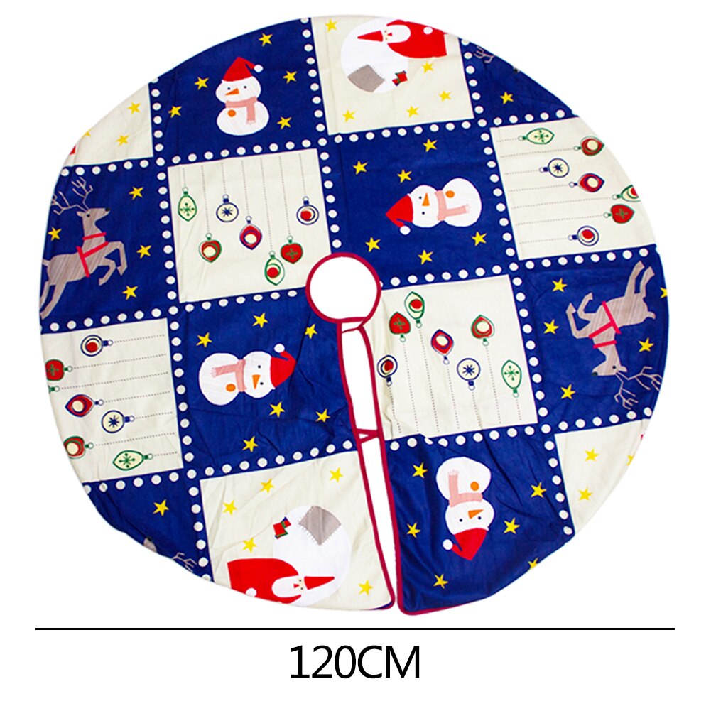 120/122cm juletræ nederdel snefnug plaid mønster træ forklæde rundt tæppe xmas gulv matornaments base hjem fest dekoration: Mørk khaki