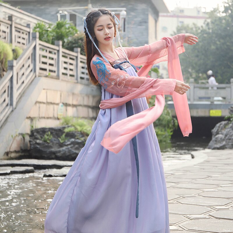 Vestido de Hanfu para niños, trajes de baile tradicional, espectáculo
