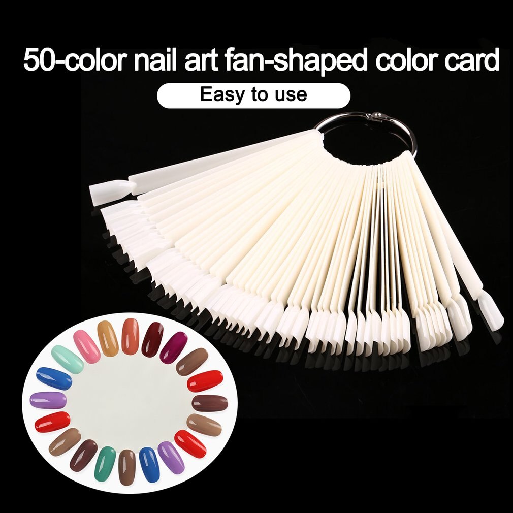 Valse Display Nail Art Fan Wiel Polish Praktijk Tip Sticks Nail Art Tips Sticks Poolse Beeldscherm Fan Nagels Makeup Tools 50 Stks/set