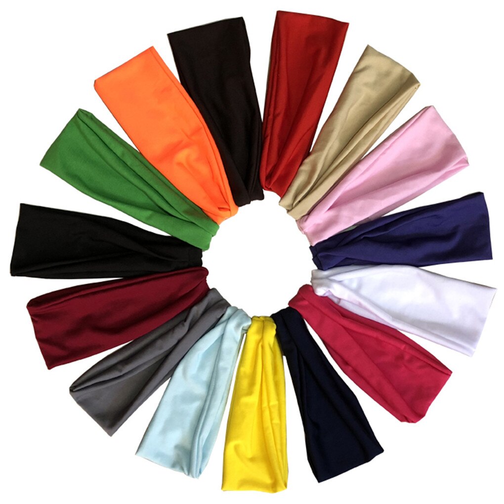 14 farger unisex absorberende sykling yoga sport svette pannebånd svettebånd for menn kvinner yoga hårbånd hodet svettebånd
