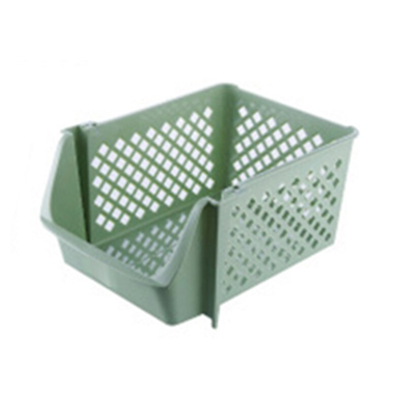 Stackable Plastic Kitchen Storage Basket Fruit & Vegetable Rack Box Household Products: Green