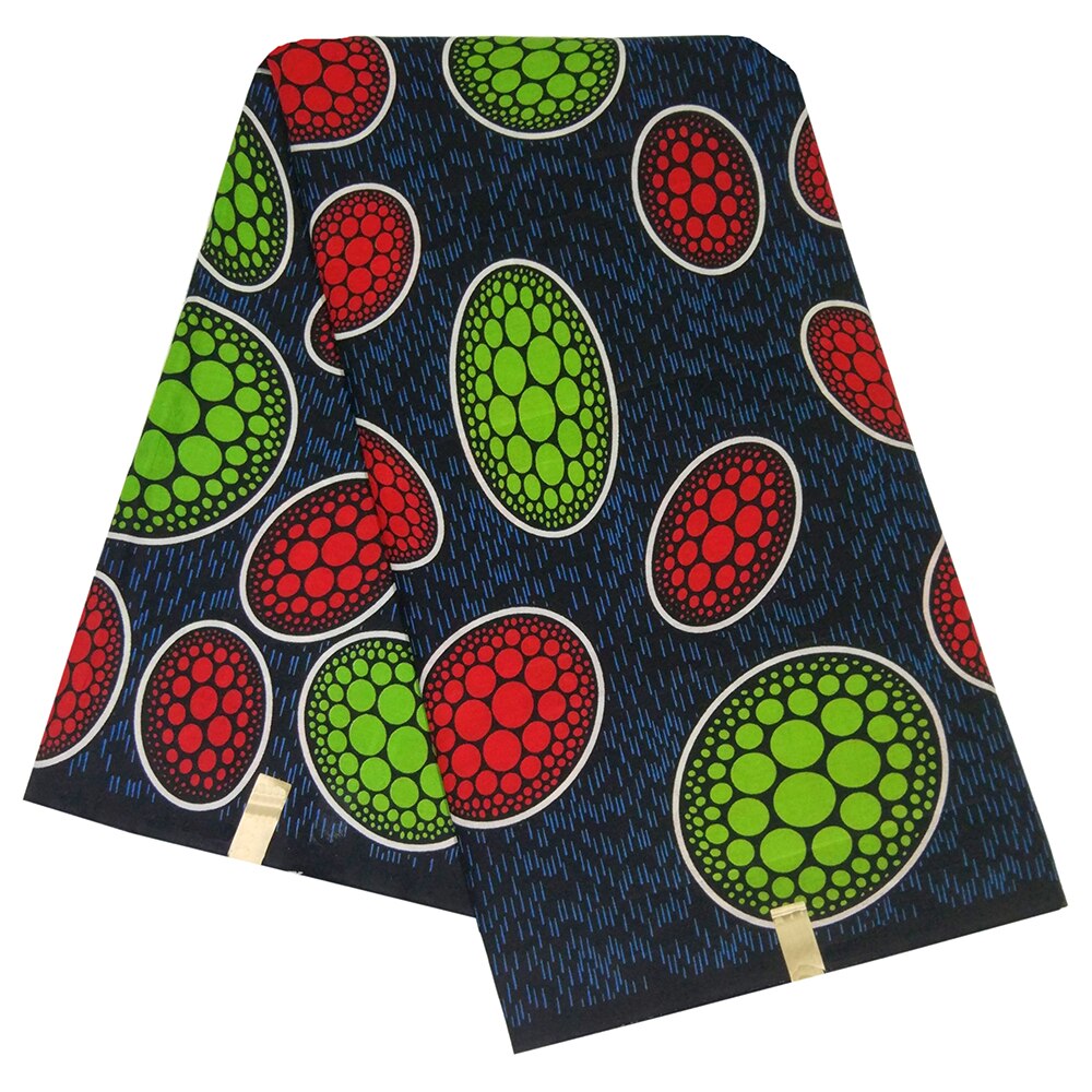 Moderigtigt afrikansk ægte voksstof 100%  polyester rødt og grønt mønster trykt tissus sy java diy ankara stof: Default Title