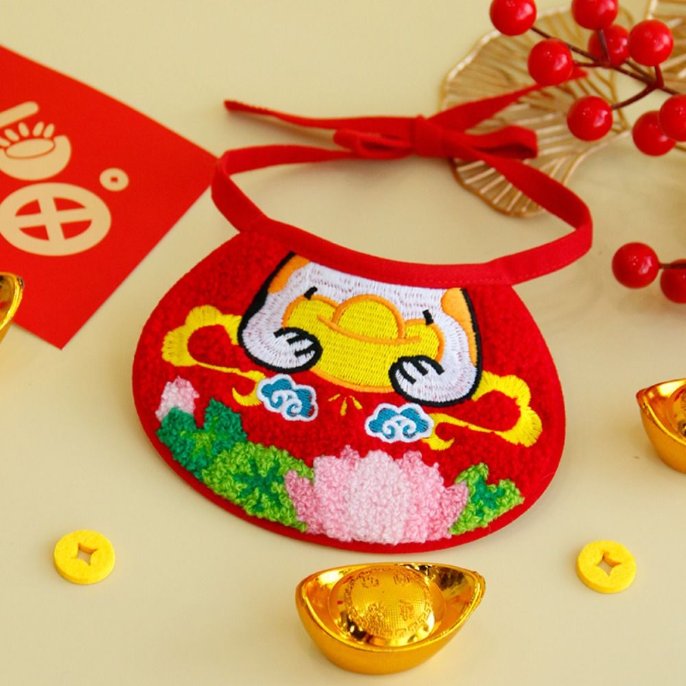 Accessoires voor huisdierenverzorging Leuke kattenhanddoek Borduurslab Cartoon Stijlvolle watersjaal voor huisdieren Verstelbare comfortabele huisdierhalsband Kitten