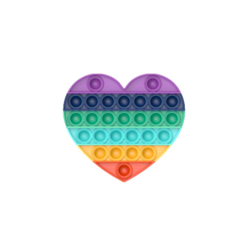 Push Bubble Sensory Fidget Silicone Stress Reliever Squeeze Toy Autism Funny Anti-stress Reliever Rainbow Educational Toys: Heart