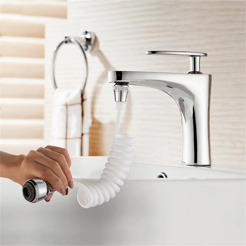 Keukenkraan Uitbreiding Extender Draaibare Lange Slang Draagbare Pullable Schuimende Badkamer Douche Kraan Voorjaar Buis