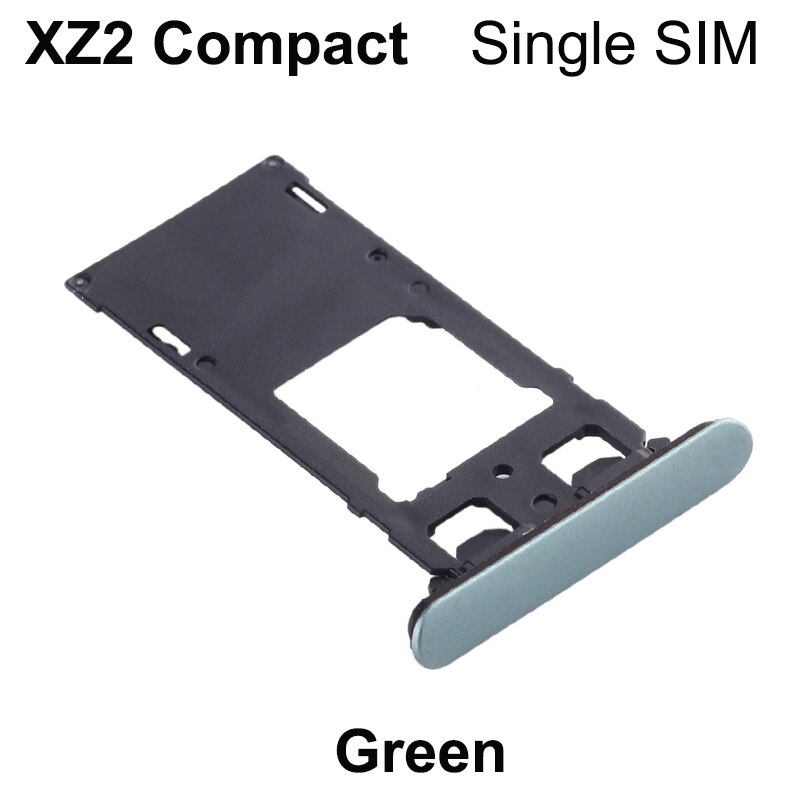 Aocarmo Micro SD SIM Karten-behälter Slot Mit Staub Stecker Abdeckung Ersatz Für Sony Xperia XZ2 Kompakte H8324 XZ2c XZ2mini 5 zoll: Single SIM-Green