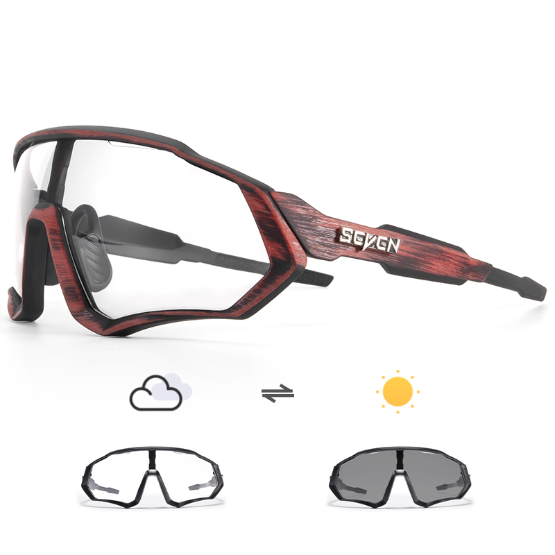Scvcn gafas fotocromáticas para ciclismo, gafas de sol geniales para bicicleta, gafas deportivas para bicicleta, gafas para ciclismo de montaña UV400 MTB Road, conducción para hombres: Plata