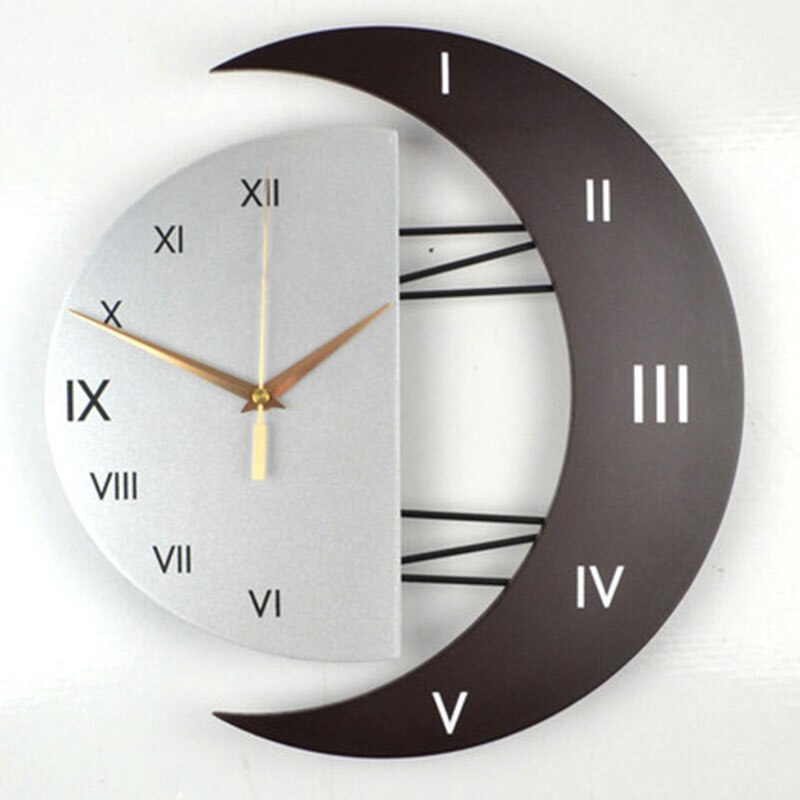 Luxus Große 3d Wanduhr Sterne Kreative Metall Saat Moderne Zauberstab Uhren Mond Heimat Dekor Großen nordisch Küche Dekorative neue: Weiß2 / 12 Zoll
