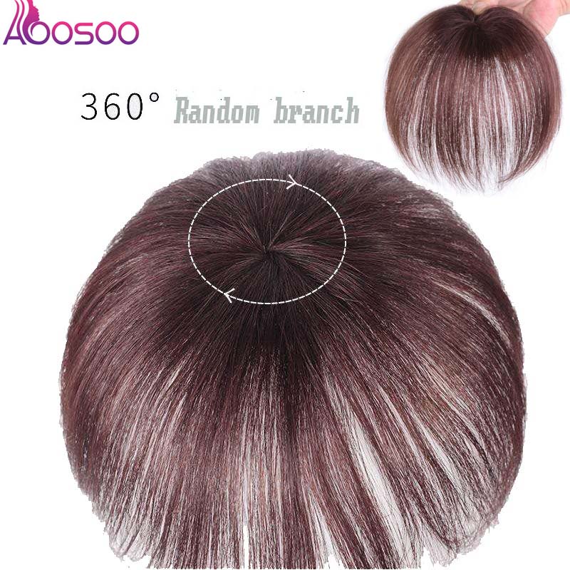 Extensión de cabello sintético para mujer, tupé de pelo corto con 2Clip en una pieza, con flequillo gratis, resistente al calor