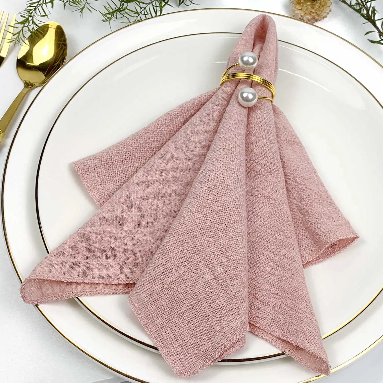 Set van 6 katoenen stoffen servetten gaas saliegroen 30x30cm voor bruiloft decoratie dagelijks gebruik diner theedoek tafel feestservetten