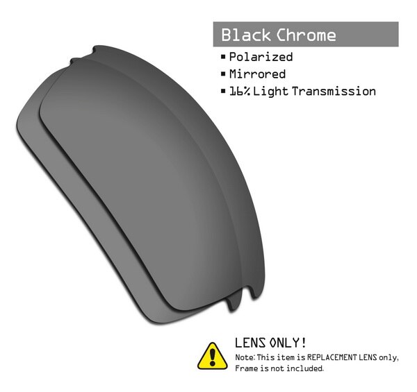 SmartVLT Polarized Replacement Lenses for Oakley Bottlecap Sunglasses - Multiple Options: Black Chrome