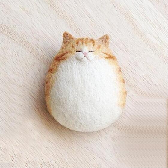 Novice Cat Wool Felt wool needlepoint kit wool felt needle felting decoration craft needlecraft: A