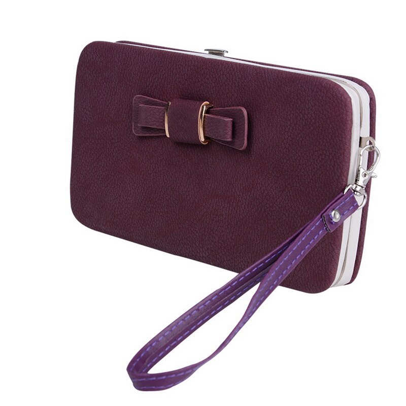 Dames portemonnee dames dames portemonnee drukknoop portemonnee telefoon tasje strik multi-card bit kaarthouder portemonnee dames luxe billetera mujer: A