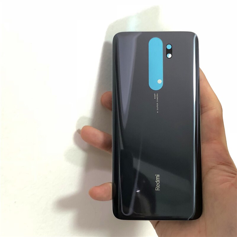 Funda de batería para Xiaomi Redmi Note 8 / Note 8 Pro, carcasa trasera para puerta trasera, Panel de vidrio, reemplazo de batería: Note 8 Pro Black