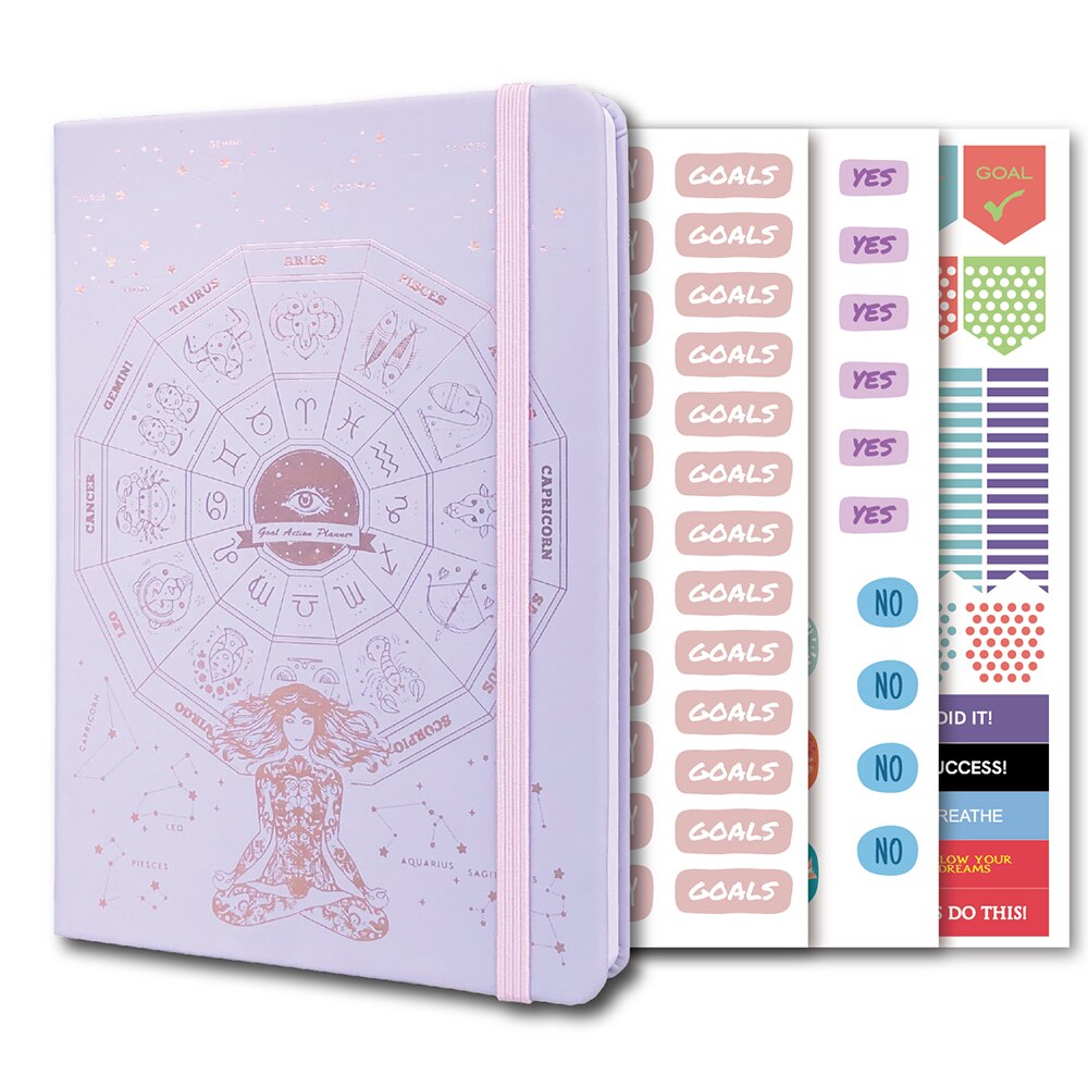 2022 Dagelijkse Doel Planner Undated Agenda Wekelijkse Maandelijkse Kalender Organisator Notebook Productiviteit: purple-2