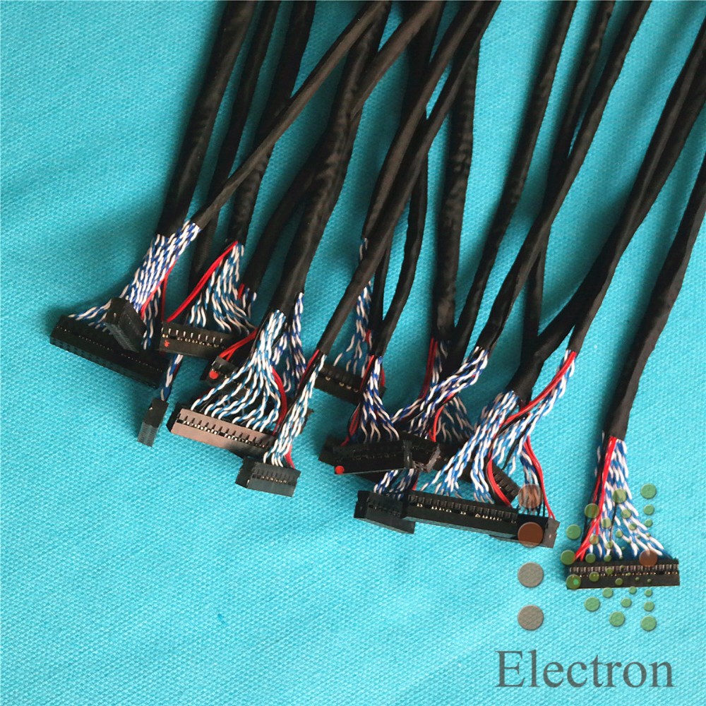 Gemeenschappelijke Gebruikt Universele Lvds-kabel voor Lcd-scherm Panel Controller Ondersteuning 14-26 inch Scherm 18 stks/set
