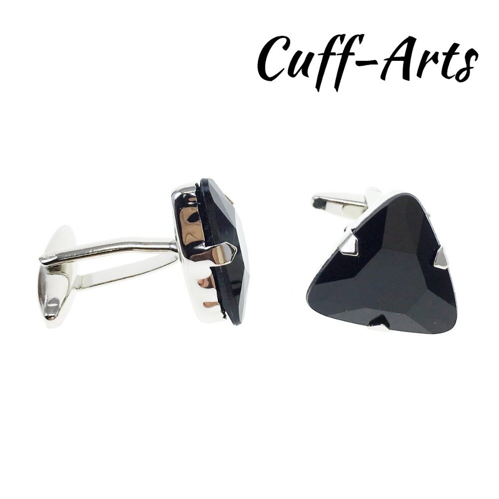 Cuffarts Trendy Gemelli Geometrica del Triangolo Bottoni Gemelli Regali NON del Nero di Modo di Cristallo Del Rhinestone Del Polsino Link Uomo C20154