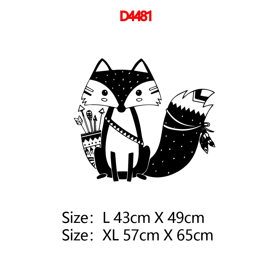 Lovely Fox Animal Wall Sticker Decals for Kids Rooms decoration Wallpaper Baby Room Decor Decal stickers Animals Mural: D4481 / Size L