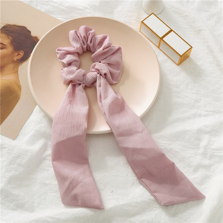 pañuelos para el pelo scrunchies diademas Coletero de seda Simple para mujer, cinta elástica suave, banda de goma para el pelo, accesorios para el cabello para niña lazos pelo niña gomas adornos trabas pelo mujer niña: pink 28cm