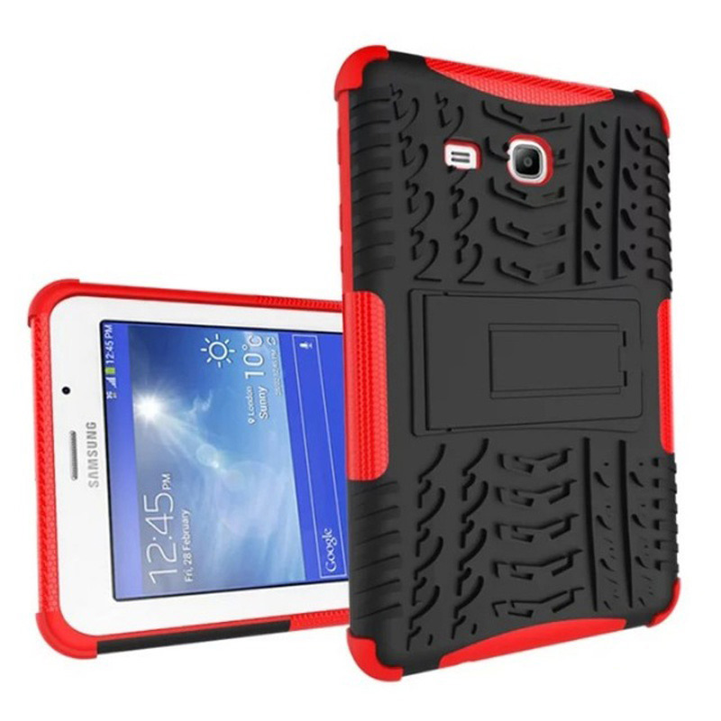 Siliconen hoesje voor samsung galaxy tab 3 lite 7.0 t110 t111, 7.0 inch cover voor samsung tab e lite 7 sm-t113 t116 , inclusief hoesje, screenprotector en pen.: Rood