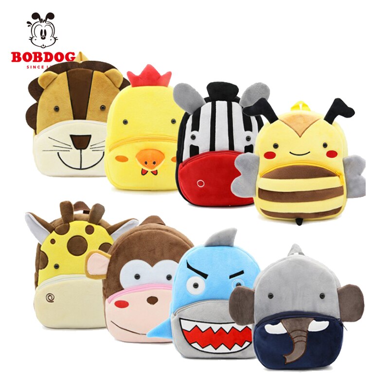 BOBDOG 3D Animal Plush Children Backpacks kindergarten Schoolbag Kids Backpack Children School Bags Girls Boys Back