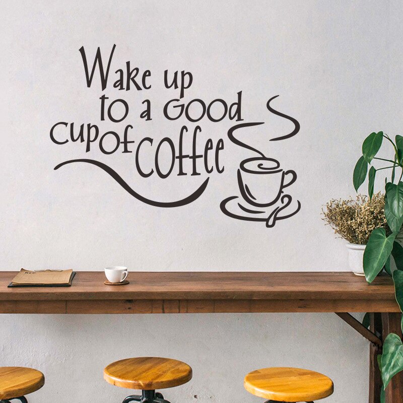 Autocollants de café en vinyle, citation d'art Mural, décoration de Restaurant, de cuisine, de boutique, autocollants muraux amovibles, décor de maison: 09