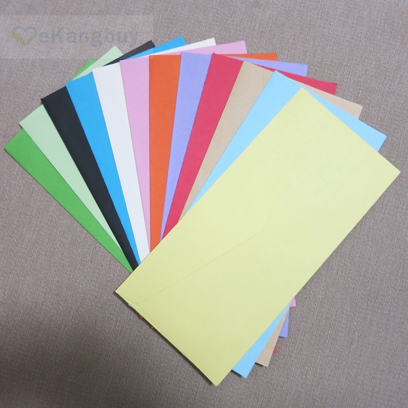 50 pcs 22x11 cm (8.6 "x 4.3") couleur papier enveloppe mariage Invitation enveloppes carte organisateur