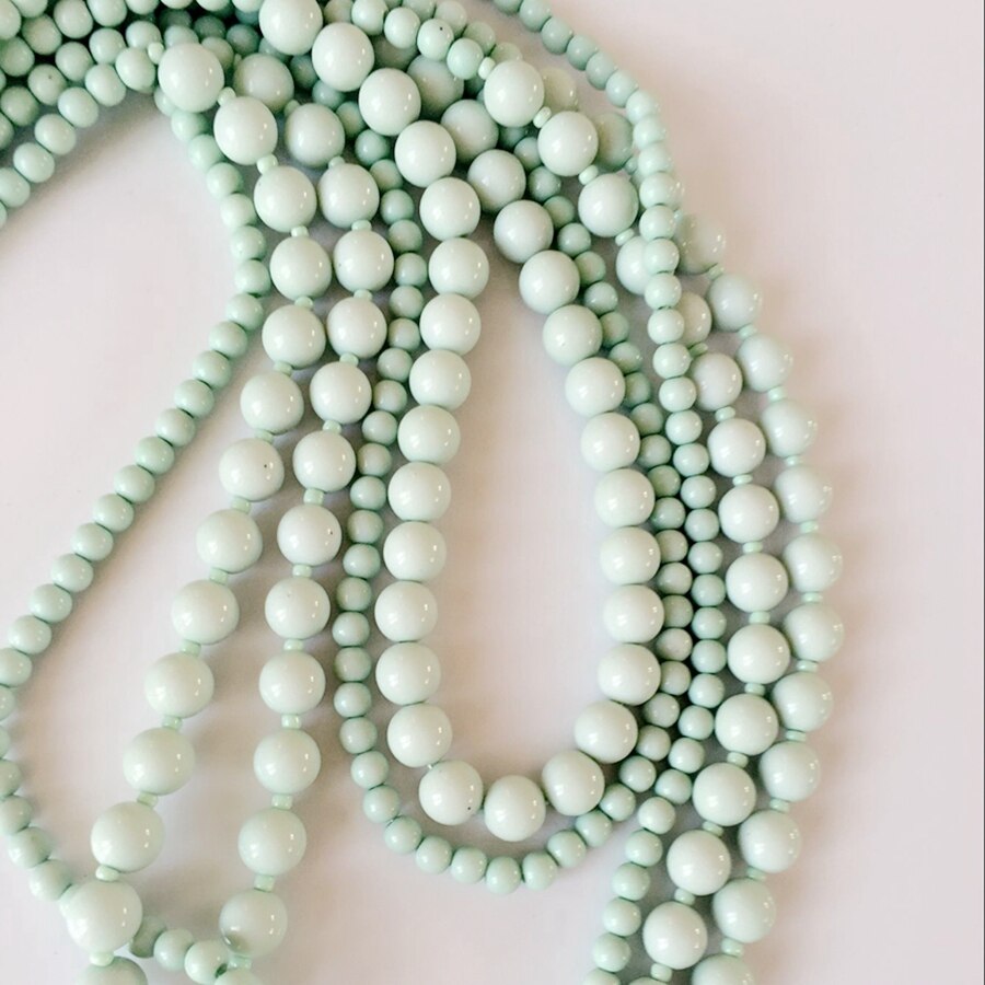 Statement Five Layered Mint Beaded Women Necklace