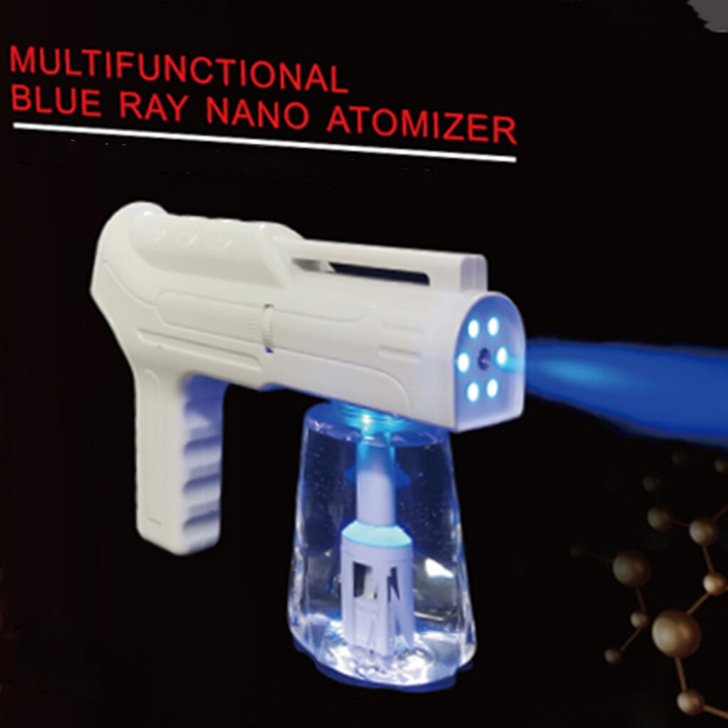 Rechargeable Fogger Electric ULV Sprayer, Portable Handheld Disinfection Blue Light Nano Steam Gun Ato-mizer Machine