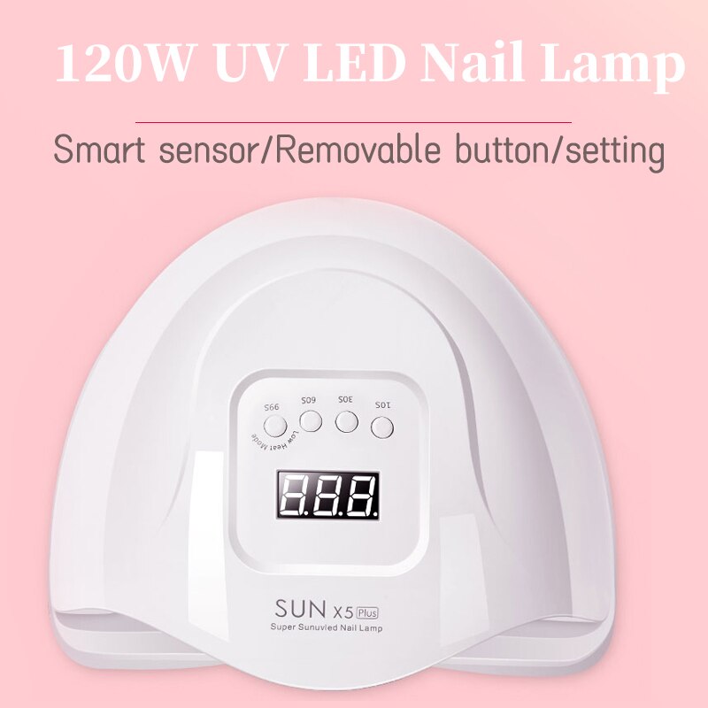 SUN X5 Plus-lámpara UV LED para secar esmalte, de uñas en Gel, para manicura y uñas, 120W